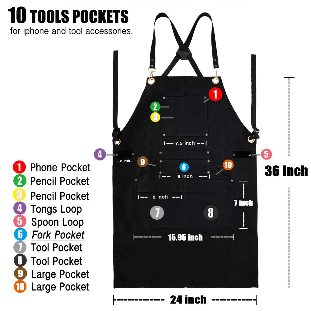 QeeLink apron with quick-release buckle for easy, fast wear and removal.