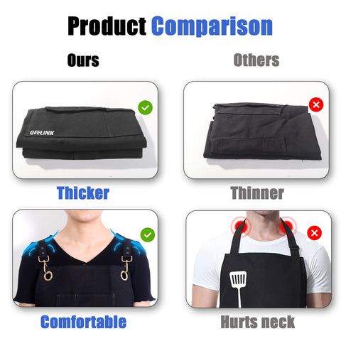 QeeLink apron with X-back strap design offering comfortable support during long sessions.