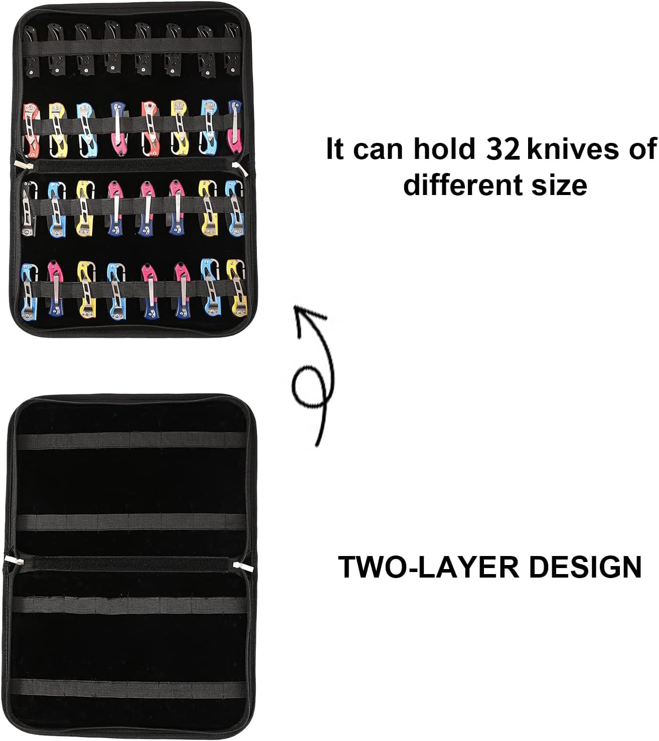 QEES Knife Case padded interior prevents blade rubbing and keeps items safe