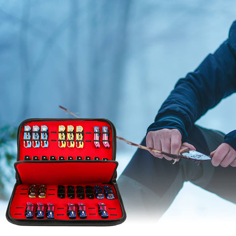 QEES knife display case dimensions show folded and open sizes for versatility