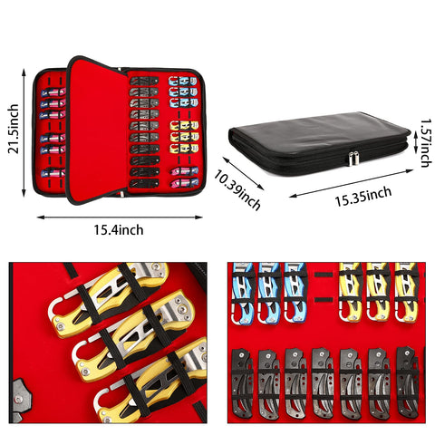 QEES knife display case padding detail protecting blades during storage
