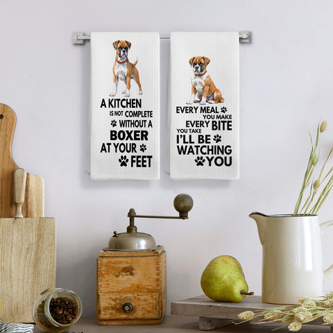Qeheb Boxer Dog decorative set towels boost kitchen charm and gifting appeal