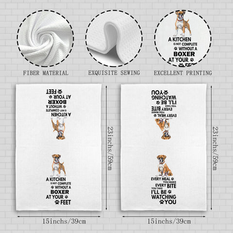 Qeheb Boxer Dog dining table towel adds decorative touch and practicality
