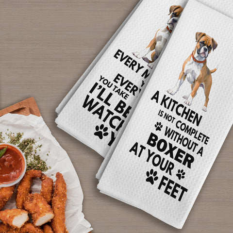 Qeheb Boxer Dog hand towel 16x24 adds soft absorbent convenience