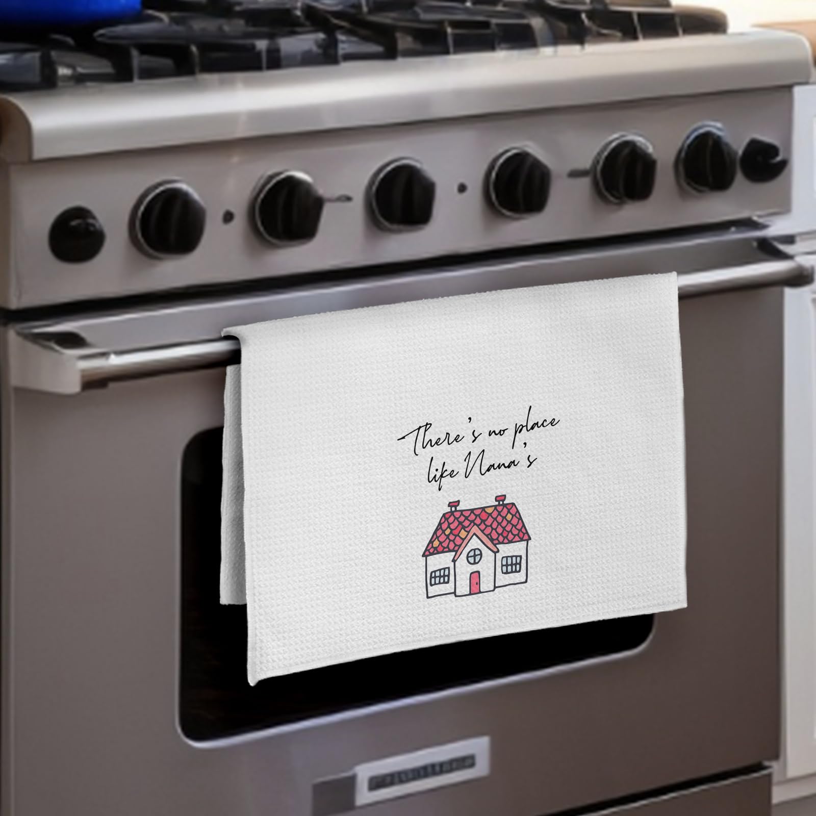 Qeheb Nana Gifts versatile towel for oven, sink, or table décor.