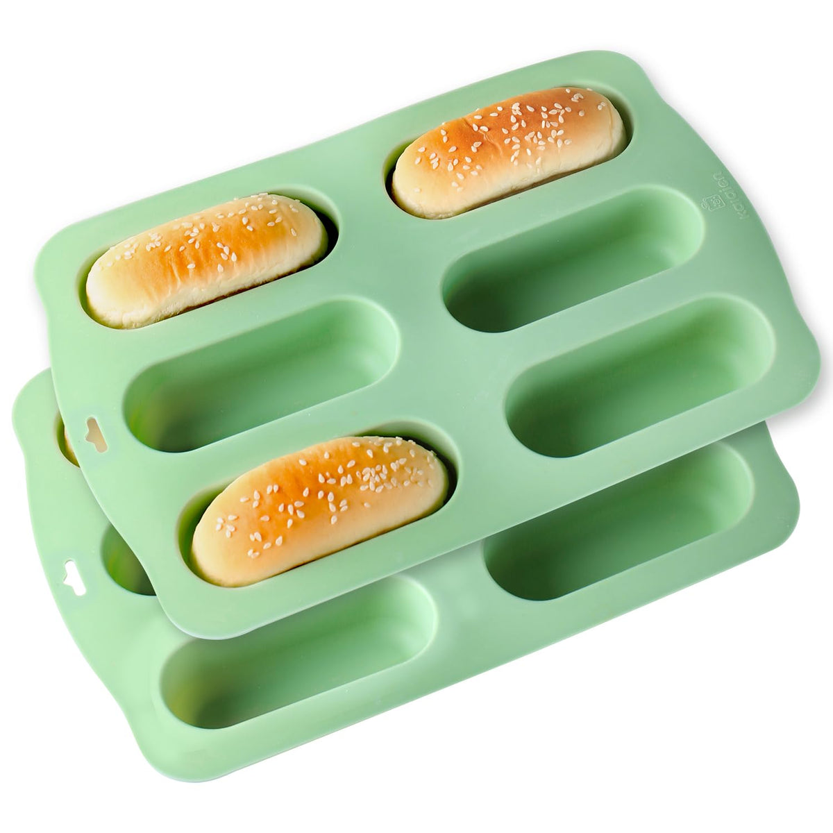 QELEG twinkie pan set with six non-stick cups for easy mini treats.