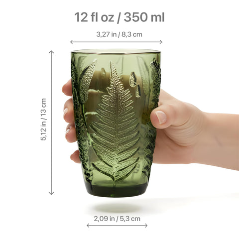 QELVIO deep-fern texture glass captures light beautifully.