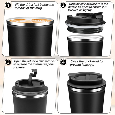 QEMAUUA mug in car; compatible with cup holders for travel.