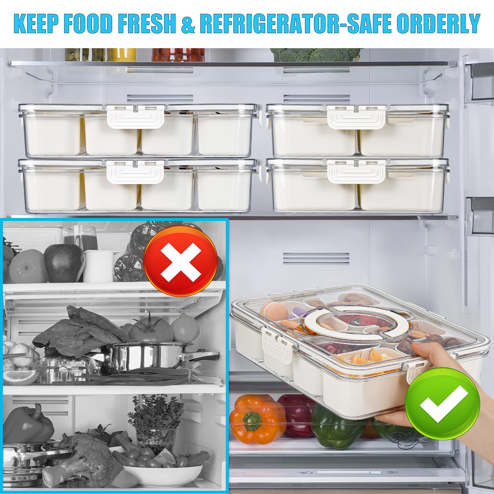 Qeosvve Snackle Box dishwasher-safe plastic simplifies cleaning after meals