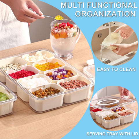 Qeosvve Snackle Box lid and handle demonstrate portable design for on-the-go munchies