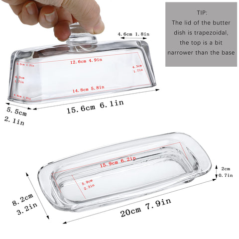 Closeup of the QFkris butter dish lid handle for quick serving.
