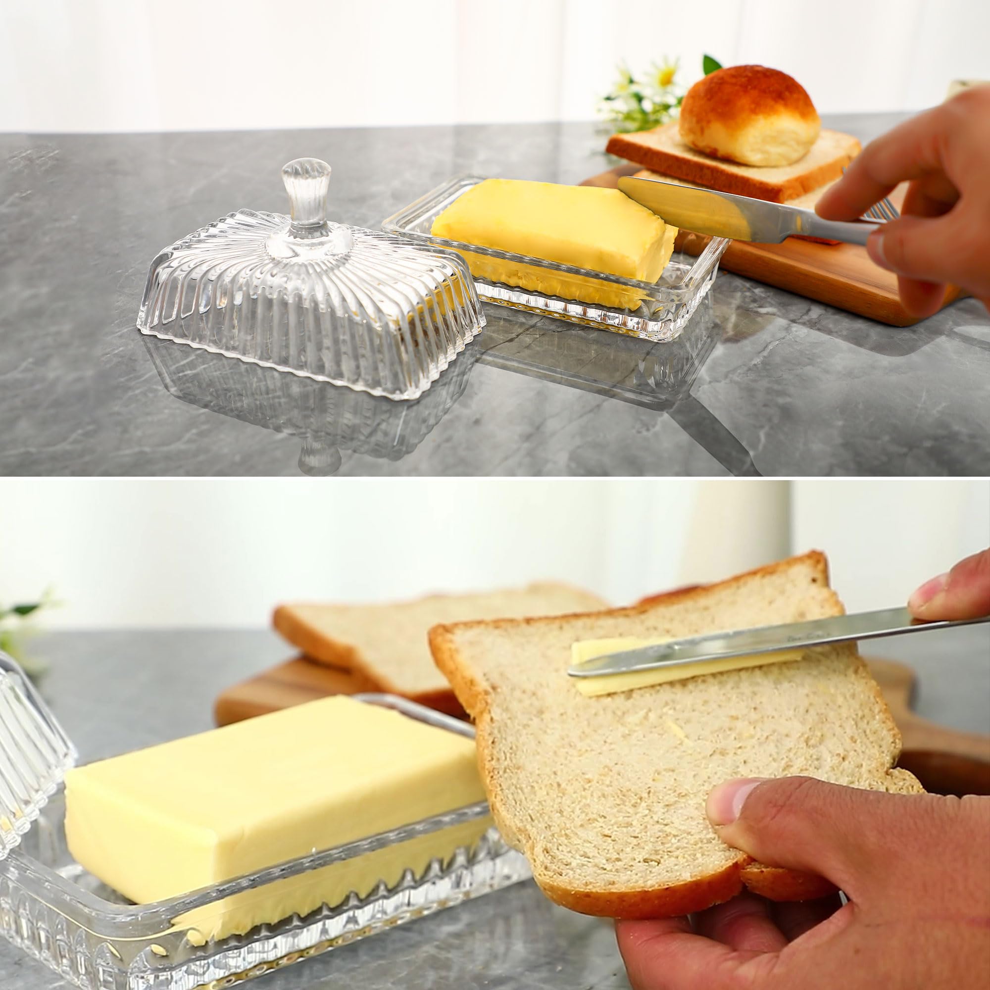 QFkris Butter Dish fits standard sticks for East and West Coast sizes.