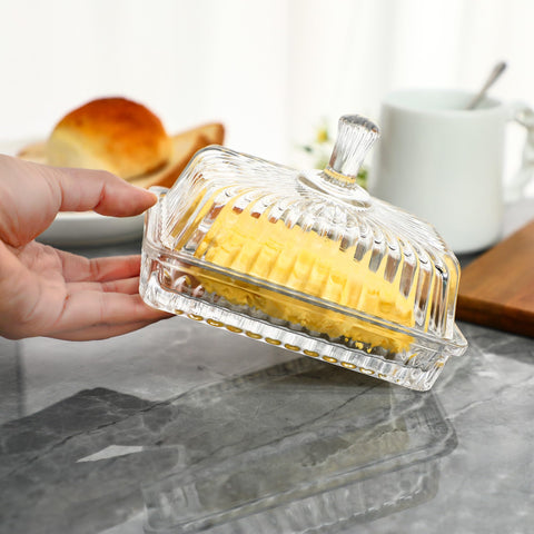 QFkris Crystal Butter Tray enhances home decor and function.