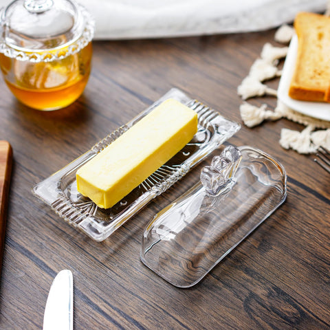 QFkris elegant crystal glass butter keeper adds refined kitchen style