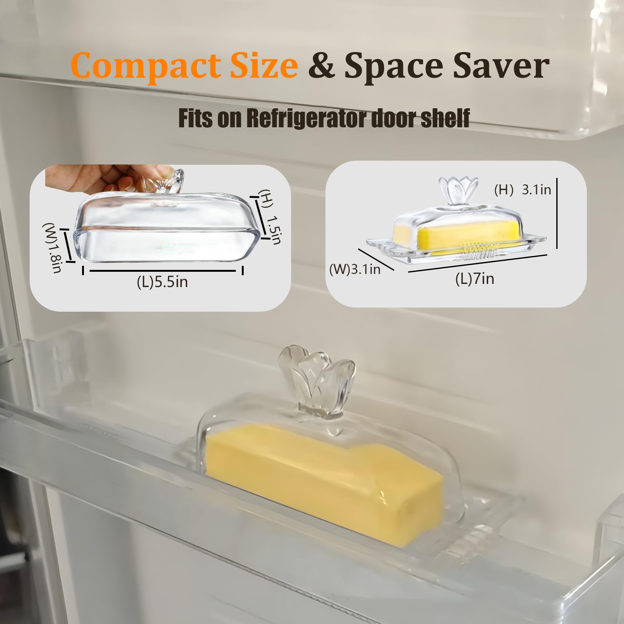 QFkris glass butter dish provides a clear view for quick butter checks