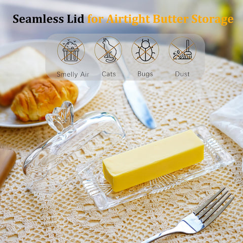 QFkris rectangular butter dish fits standard sticks in the fridge