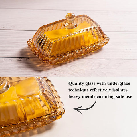 QIANCHANG butter dish fits standard sticks for space-saving storage.