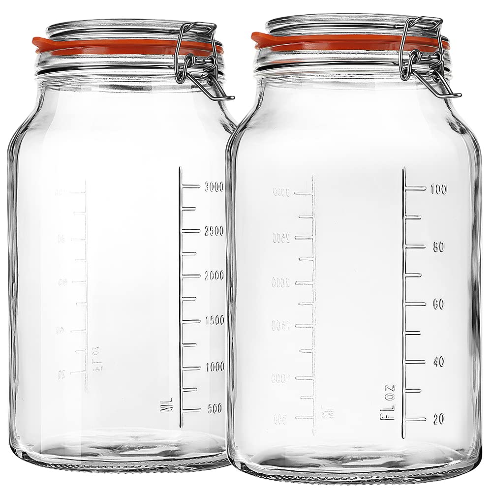 Qianfenie wide-mouth 1-gallon jar with hinged lid for easy filling and cleaning