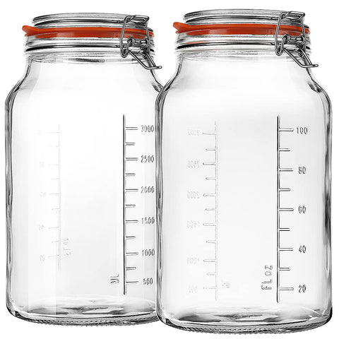 Qianfenie wide-mouth 1-gallon jar with hinged lid for easy filling and cleaning