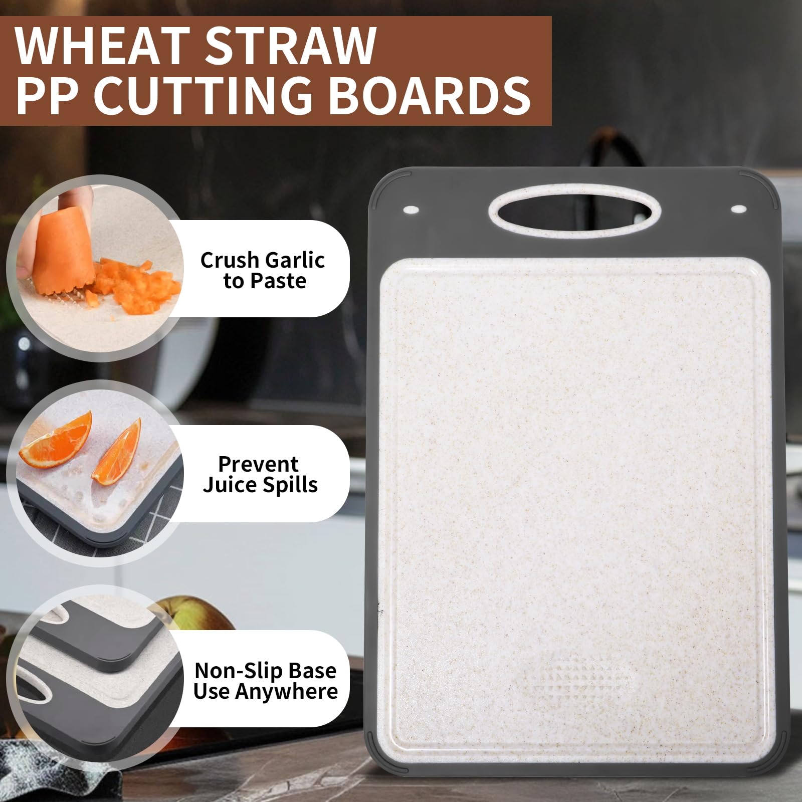 Qianying anti-slip feet keep board steady while chopping.