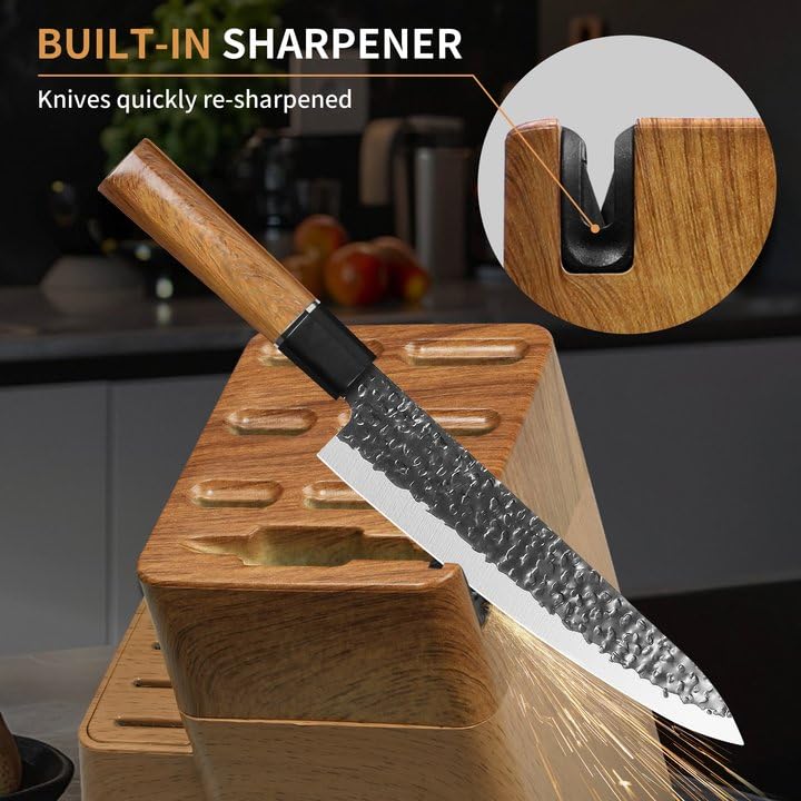 Qianying boning knife with black blade for precise trimming.