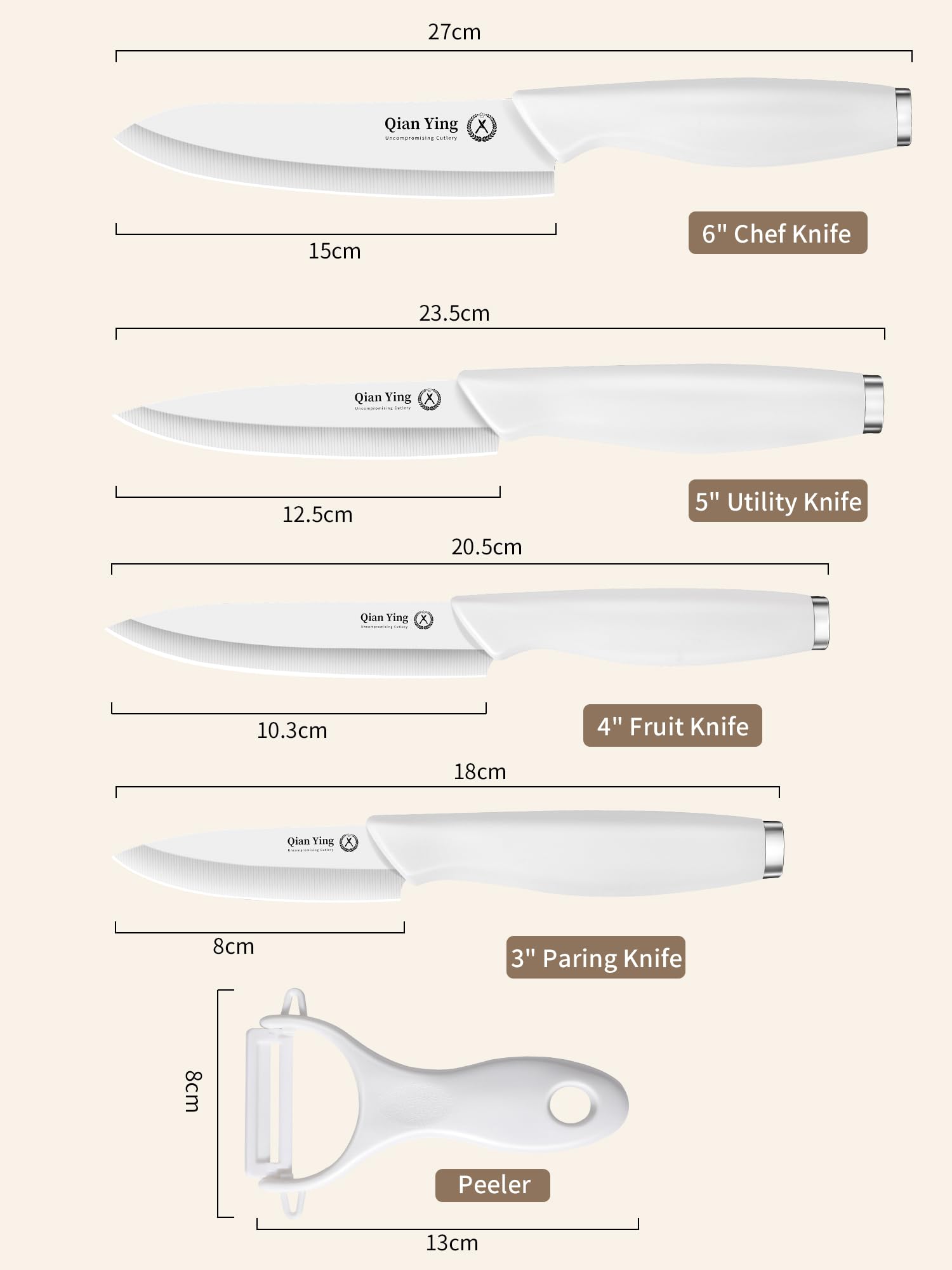 Qianying ceramic knife in use slices fruit and vegetables with ease
