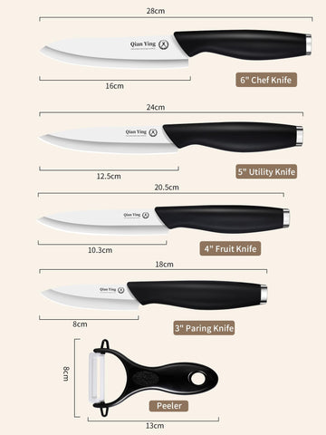 Qianying ceramic knives neatly stored in kitchen drawer for easy access.