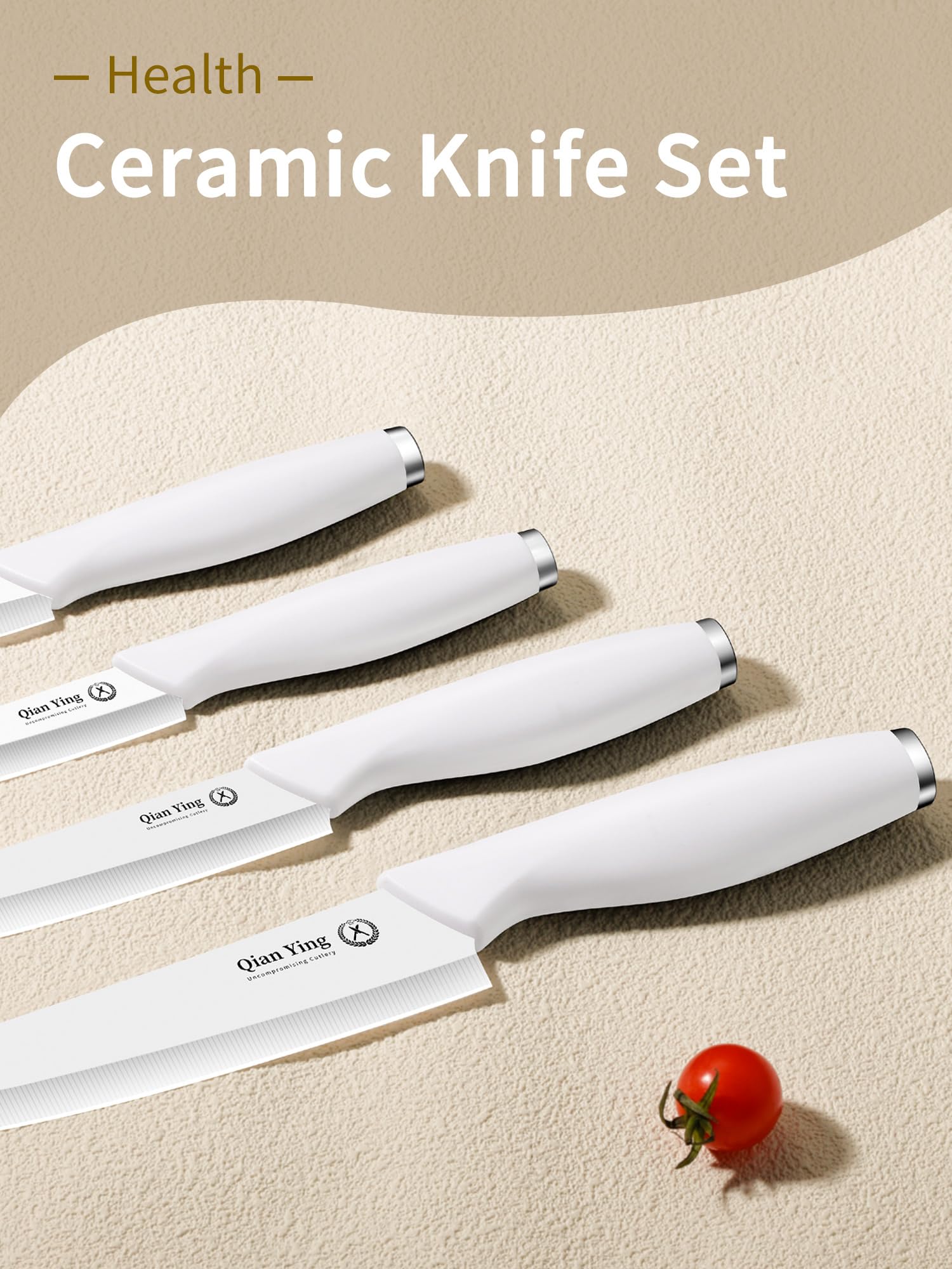 Qianying ceramic knife set packaging and case highlights organized storage and protection