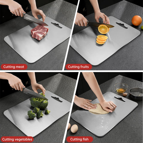 Qianying titanium cutting board 18x12 inches provides a large, hygienic prep space