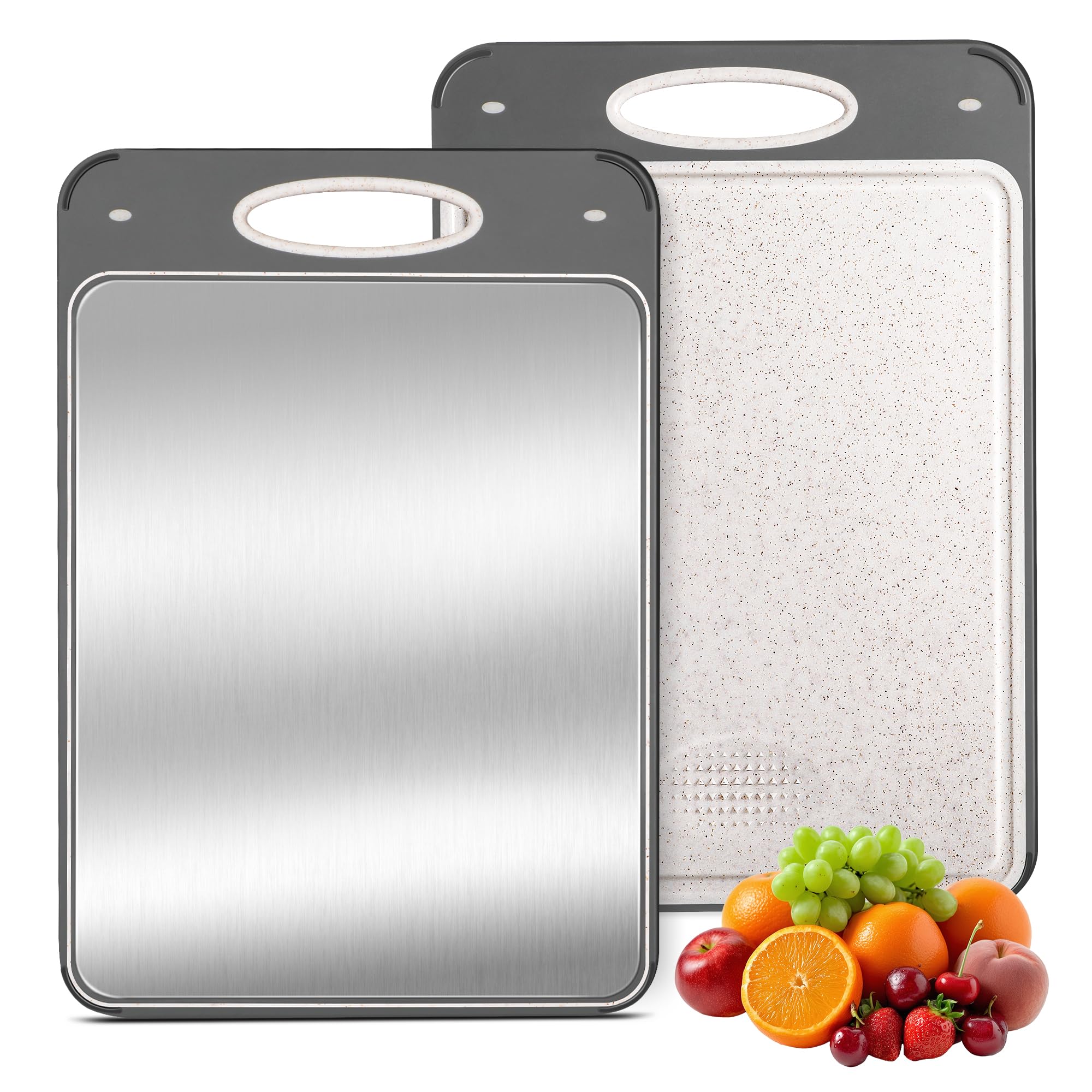 Qianying Titanium Cutting Board with pure titanium side for meat and fish prep