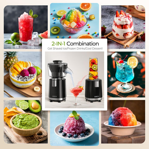 QIBOX stainless steel blades ensure smooth blending and shaved ice.