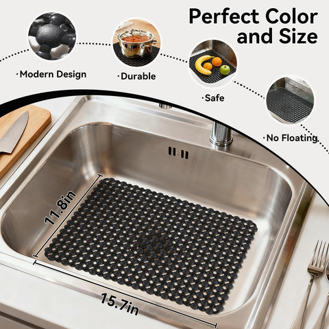 QiCaiJia sink mat fits ceramic sinks with trim-to-fit ease.