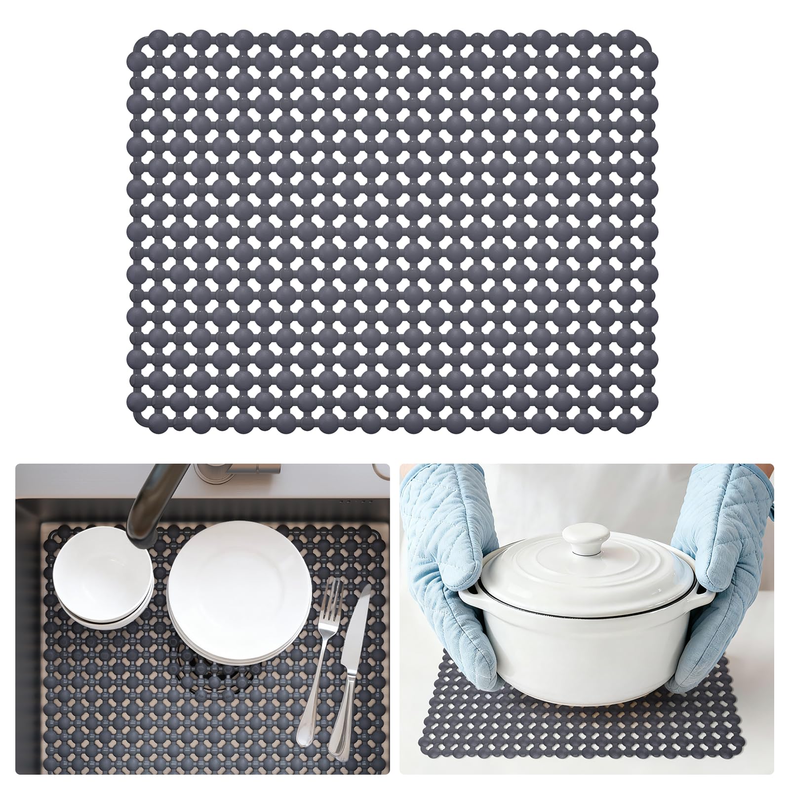 QiCaiJia sink mat withstands daily kitchen use without deformation
