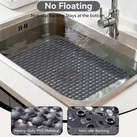 QiCaiJia sink mat doubles as a drain-friendly dish-drying area