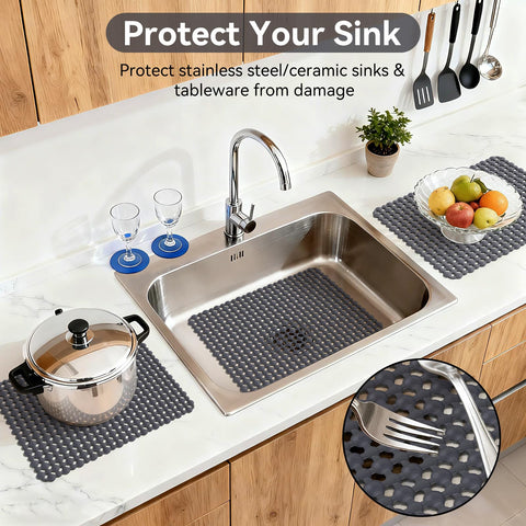 QiCaiJia sink mat protects surfaces from scratches during washing