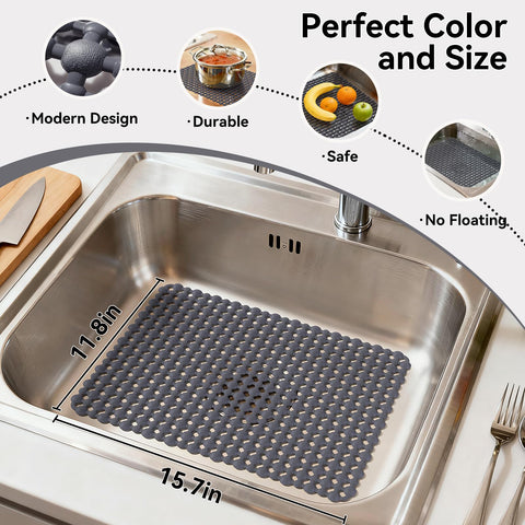 QiCaiJia sink mat trimmed to fit irregular sink contours