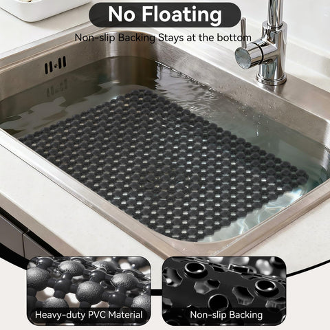 QiCaiJia sink mat is easy to clean with soap and water.