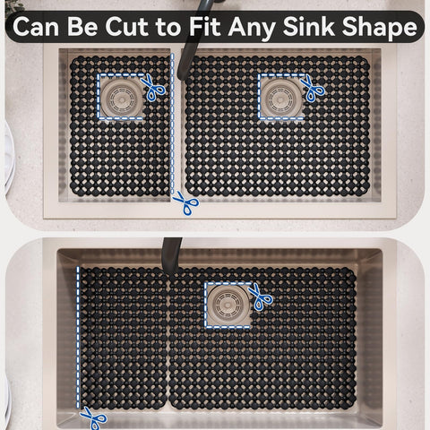 QiCaiJia sink mat drains quickly to help dishes dry faster.