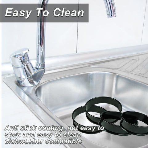 Qicfrk stainless steel rings are durable and heat resistant for repeated bakes.