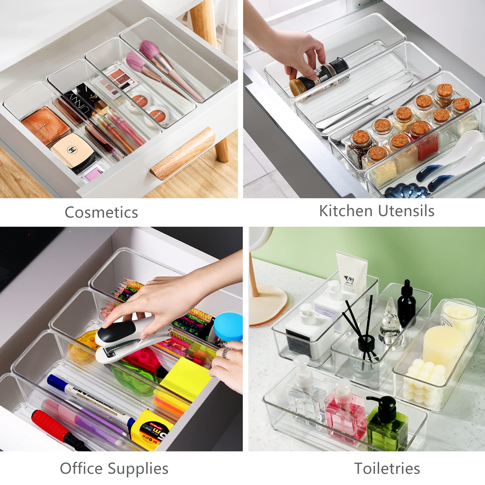 Qilinba jewelry and cosmetic bin helps small items stay visible and tidy