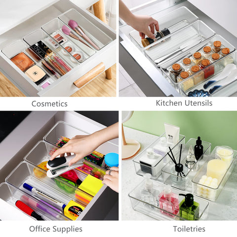 Qilinba jewelry and cosmetic bin helps small items stay visible and tidy