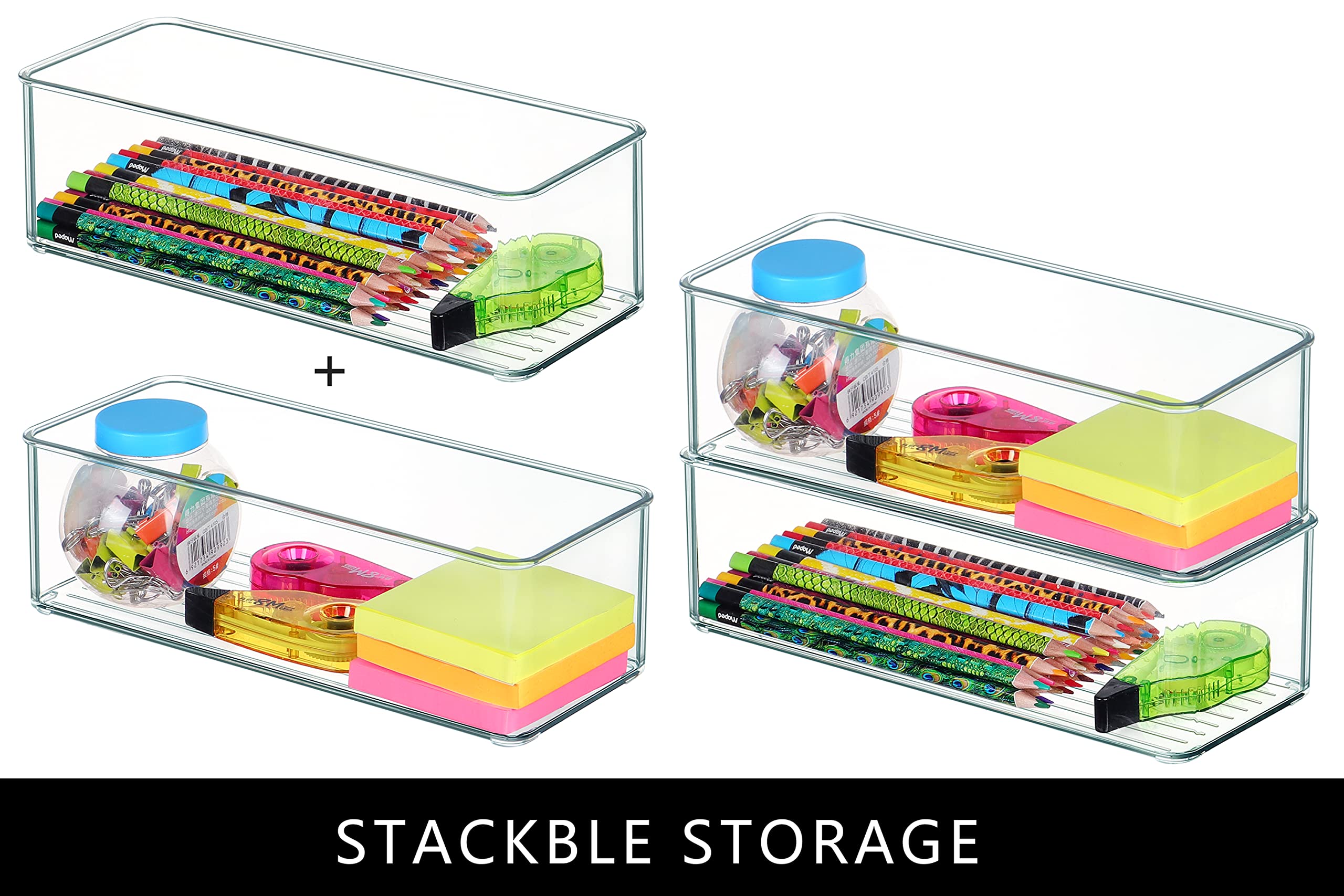 Qilinba stackable bathroom bin places toiletries within easy reach and view
