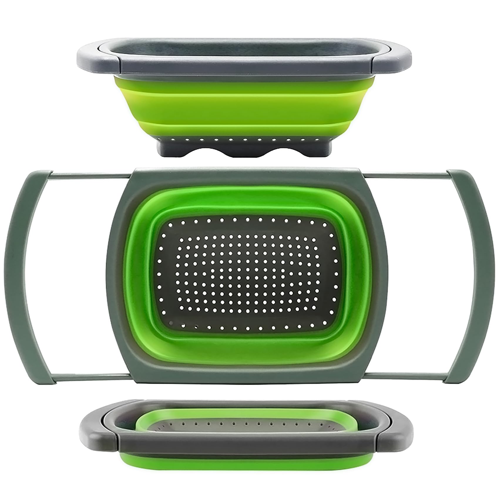 Qimh colander collapsible over-sink 6qt for quick rinsing and draining