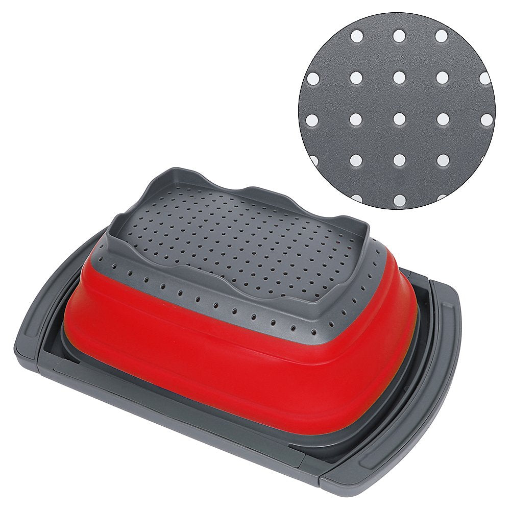 QiMH colander with ergonomic non-slip handles for secure grip while draining