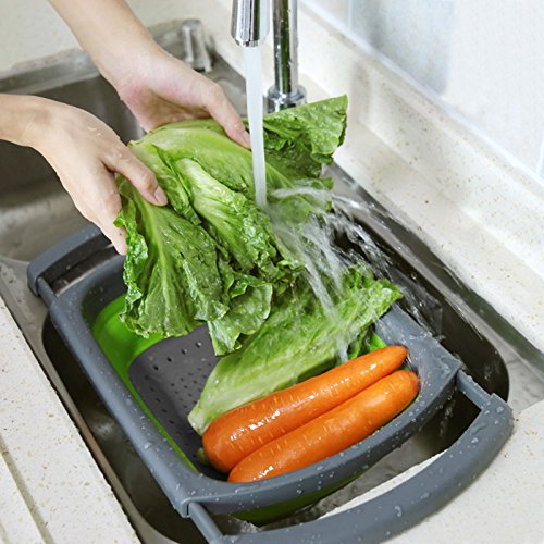 Qimh colander with extendable handles for a comfortable grip during draining