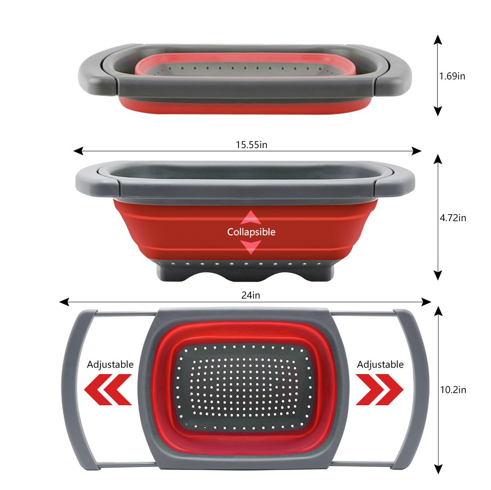QiMH over-sink draining in action with the colander