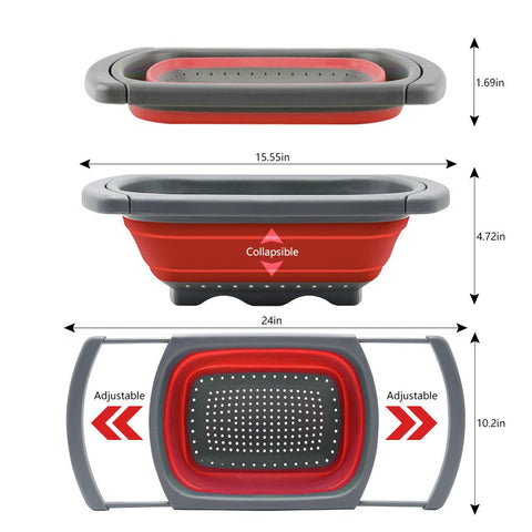 QiMH over-sink draining in action with the colander