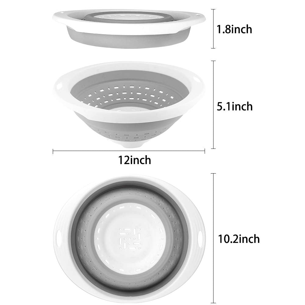QiMH colander over sink multifunction shows over-sink use and stability.