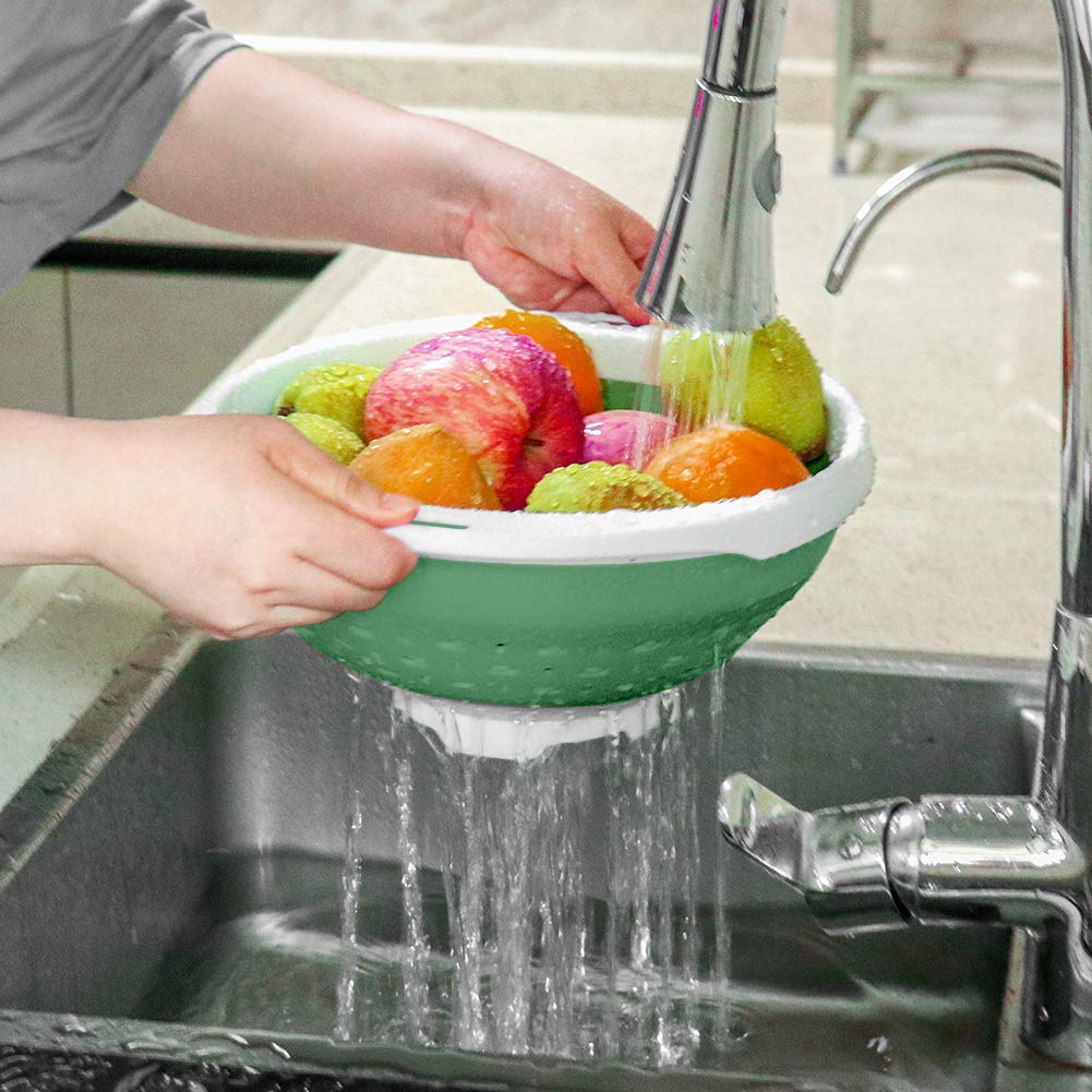 QiMH collapsible colander dishwasher-safe for quick cleanup