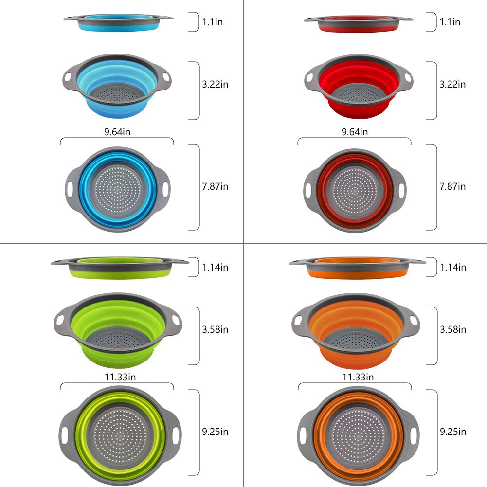 QiMH foldable colander ideal for rinsing vegetables and greens